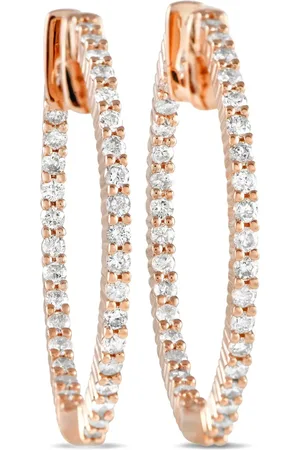 LB Exclusive Aretes Inside-Out en oro rosa de 14kt con diamantes