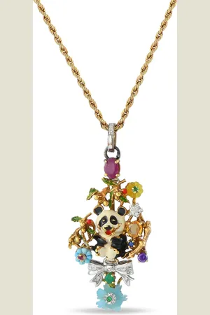 LB Exclusive Collar en oro amarillo de 18kt con gemas