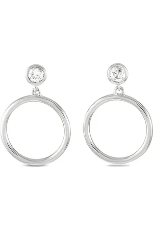 LB Exclusive Aretes en oro blanco de 14kt con diamante