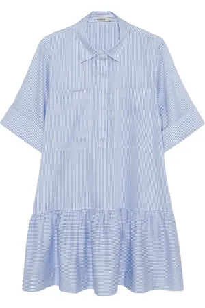 Simkhai Vestido camisero escalonado con rayas estampadas