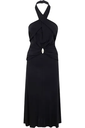 Elisabetta Franchi Vestido fruncido con cuello halter