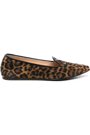 Gianvito Rossi Mocasines con estampado de leopardo