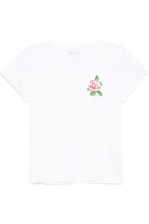 AGNÈS B. Playera con bordado floral