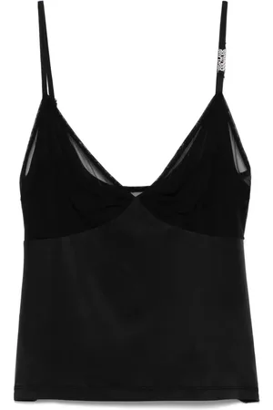 VERSACE Top con panel de malla