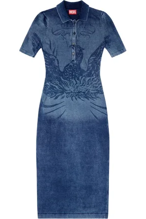 Diesel Vestido M-Fenny de mezclilla con botones