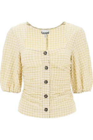 Ganni Blusa con cuadros estampados