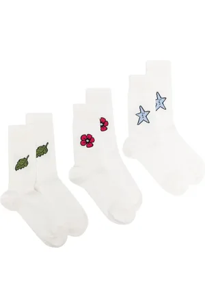 Sky High Farm Set de tres pares de calcetines tejidos en intarsia