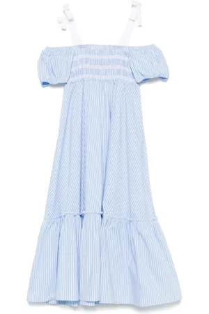 PHILOSOPHY DI LORENZO SERAFINI Vestido de popelina con motivo de rayas