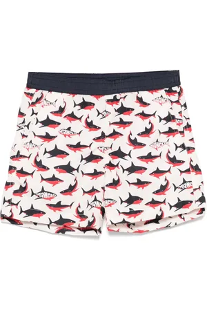 Moncler Shorts de playa con tiburones estampados