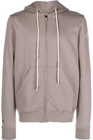 Rick Owens Hoodie con logo bordado y cierre