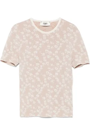 Fendi Playera con motivo floral en jacquard