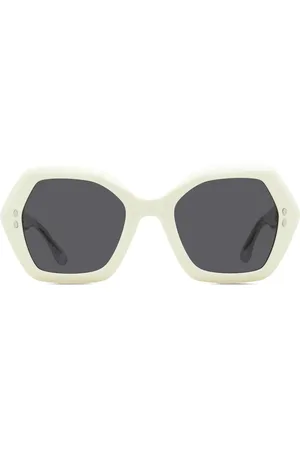 Isabel Marant Lentes de sol con armazón geométrica y logo estampado