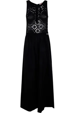 Twin-Set Vestido largo con panel de crochet