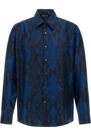 Roberto Cavalli Camisa con estampado de piel de serpiente