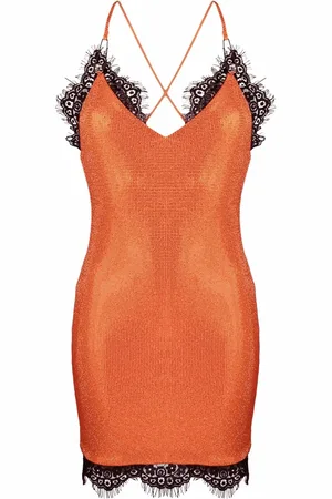 Philipp Plein Vestido corto con ribete de encaje