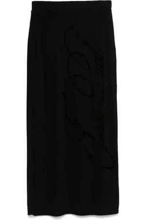 Jean Paul Gaultier Falda midi con logo afelpado