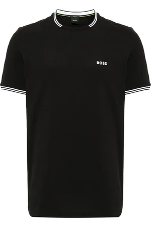 HUGO BOSS Playera con cuello redondo y parche del logo