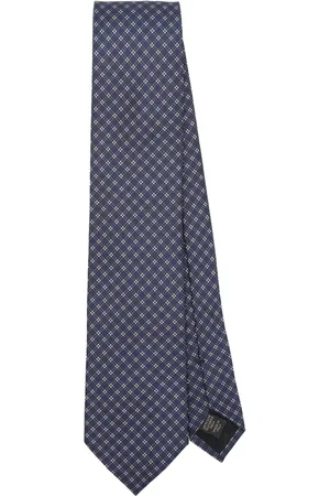 BRIONI Corbata satinada con estampado geométrico