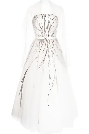 Saiid Kobeisy Vestido strapless bordado con mostacillas
