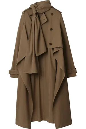 Burberry Gabardina asimétrica con detalle de mascada