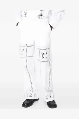 Marine Serre Pants con bordado