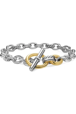 David Yurman Pulsera DY Mercer® Toggle Chain en oro amarillo de 18kt con diamantes