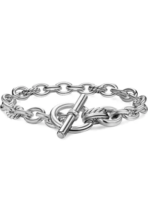 David Yurman Pulsera DY Mercer® Toggle Chain en plata de ley con diamantes