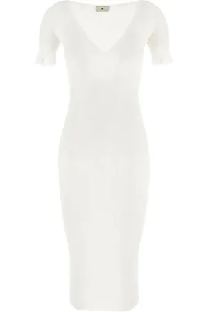 Elisabetta Franchi Vestido midi con diseño tejido de canalé