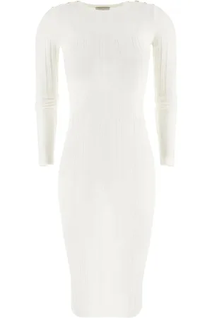 Elisabetta Franchi Vestido midi con diseño tejido de canalé