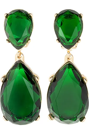 Kenneth Jay Lane Aretes con detalles de esmeralda