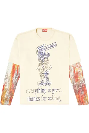 Diesel Top T-Boxt con estampado gráfico y manga larga