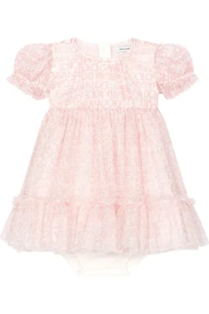 Dolce & Gabbana Vestido de tul con logo DG estampado
