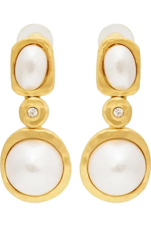 Kenneth Jay Lane Aretes con detalle de perla