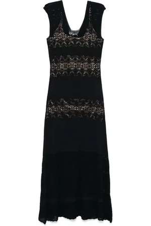 Twin-Set Vestido largo con detalle de crochet