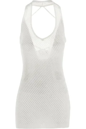 LANEUS Vestido midi de tejido calado