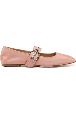 Aeyde Flats Uma Eyelet Grosgrain Coral