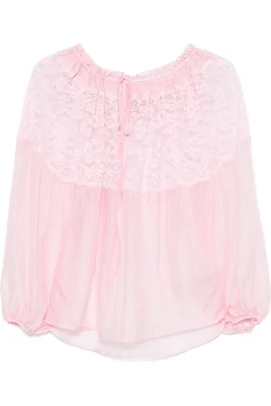 Ermanno Firenze Blusa con ribete de encaje
