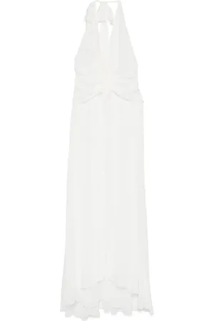 BLUMARINE Vestido largo de georgette con detalle drapeado