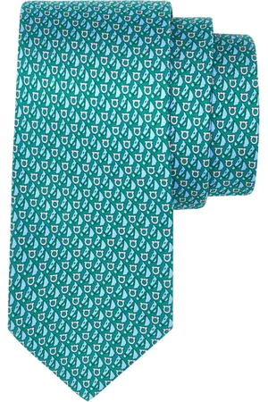 Salvatore Ferragamo Corbata de seda con estampado ecuestre