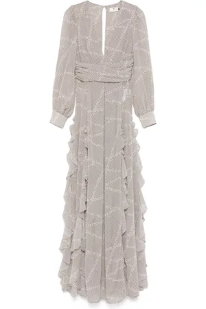 Elisabetta Franchi Vestido largo con estampado de lunares