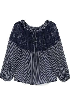 Ermanno Firenze Blusa con ribete de encaje
