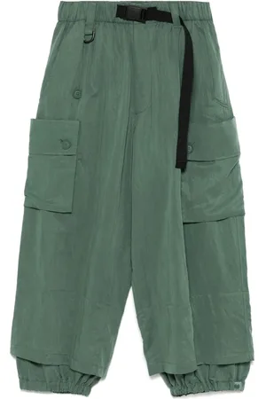 Y-3 Pantalones de sarga con efecto desgastado