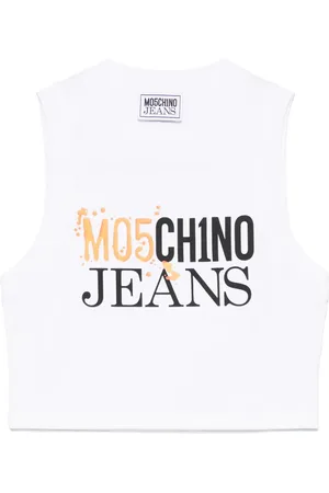 Moschino Top corto con logo estampado