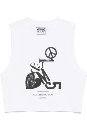 Moschino Top corto con logo estampado