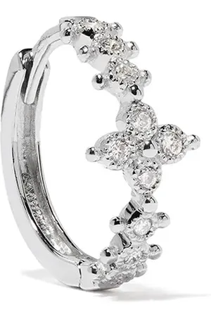 DE JAEGHER Arracadas Darling Flower mini en oro blanco de 18kt