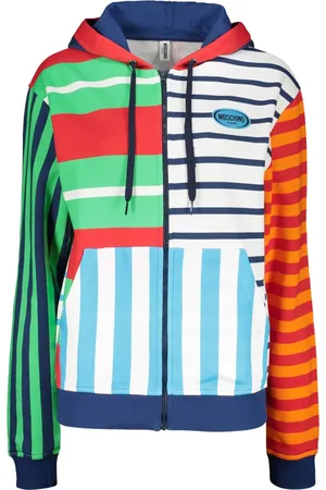 Moschino Hoodie con cierre y motivo de rayas