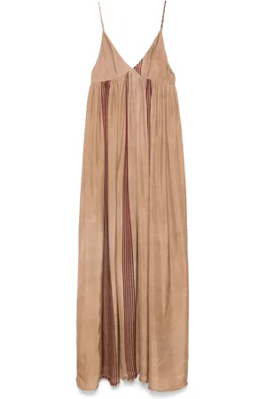 UMA WANG Vestido largo con detalle de rayas