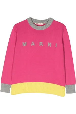 Marni Suéter con diseño color block y logo en intarsia