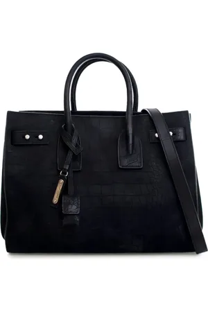 Saint Laurent Bolsa satchel Sac de Jour pequeña de gamuza con efecto de piel de cocodrilo en relieve 2018
