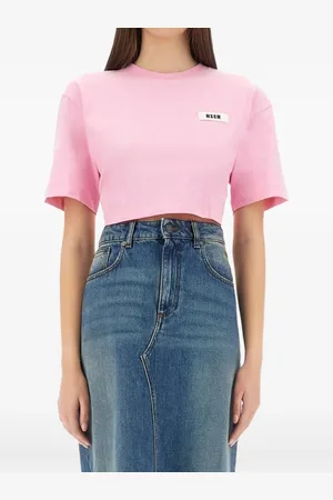 Msgm Playera corta con detalle de lazo
